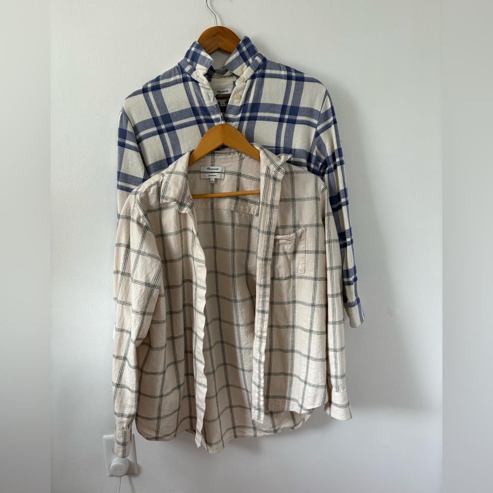 Two oversized flannels never worn!